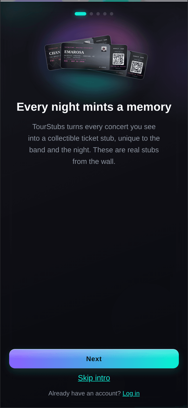 TourStubs on a phone